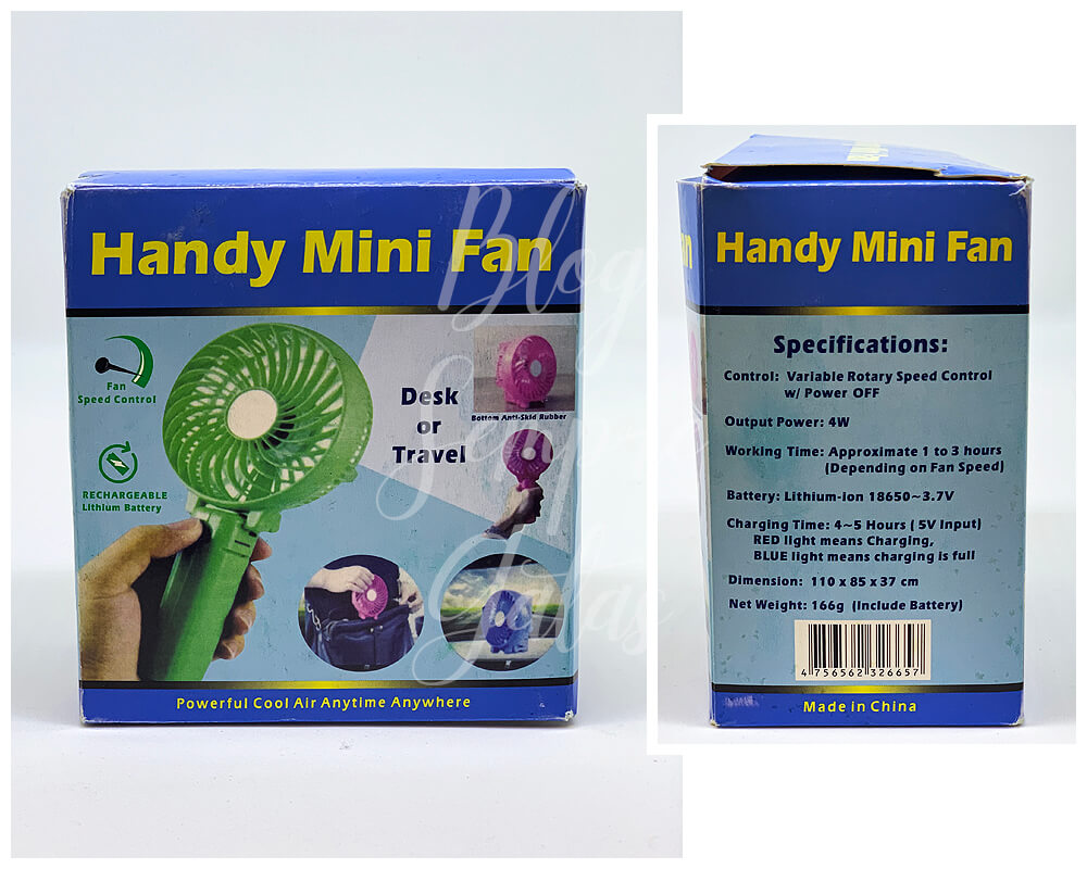 Caixas do Handy Mini Fan.