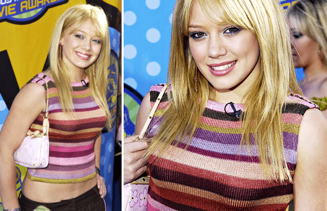 Hilary Duff usa edição limitada da bolsa Pochette Accessoires da Louis Vuitton.