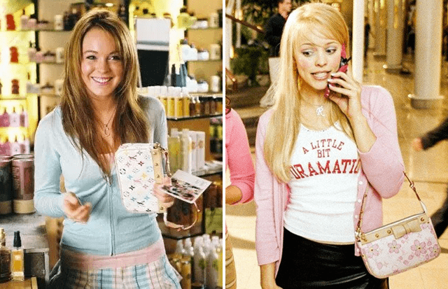 Cady Heron (Lindsay Lohan) e Regina George (Rachel McAdams) usam edições limitadas da Pochette Accessoires.